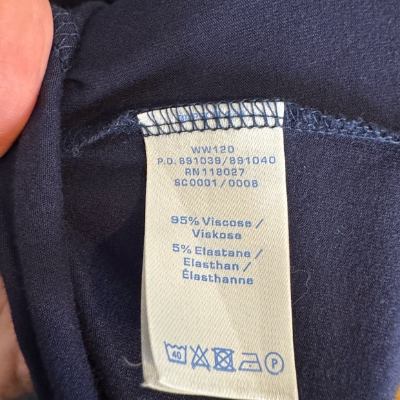 Boden Classic Knee-length Navy Wrap Dress Stretch Jersey, US size 14 - Picture 5 of 12